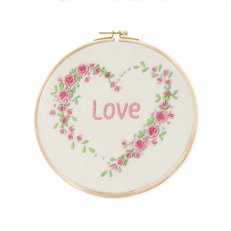 Набор для вышивания цветов набор рукоделия бамбуковые обручи начинающих легкая