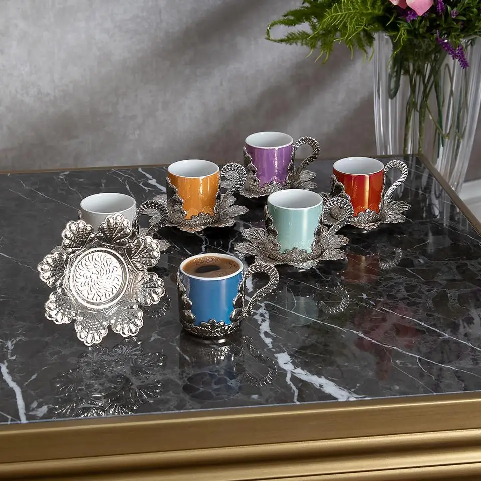 Аутентичный турецкий кофейный набор в эспрессо с узором кофейная посуда