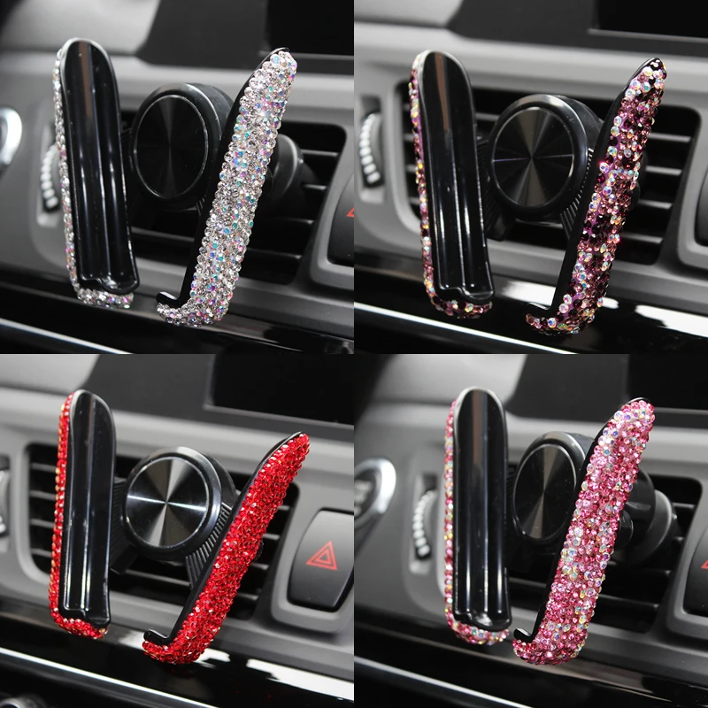 Универсальный гравитационный держатель со стразами для телефона в автомобиле с