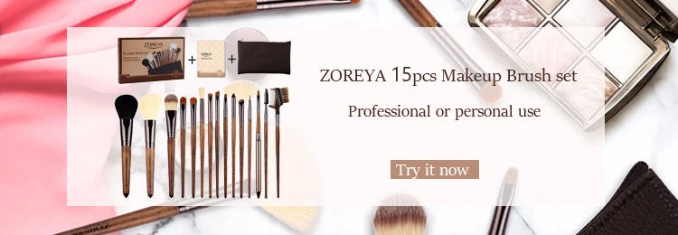 ZOREYA 21 шт. Профессиональный набор кистей для макияжа из натурального козьего волоса, пудра, ресницы, основа для губ, кисть для бровей с сумкой