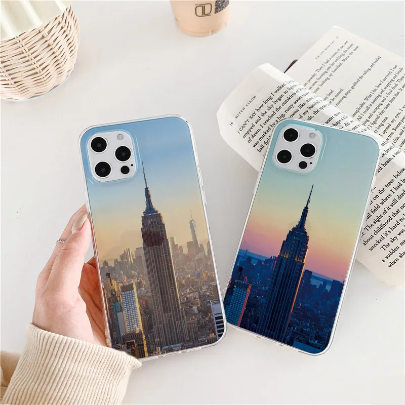 

The Empire State Building New York City Clear Phone Case For iphone X XS Max XR SE 2 11 12 13 Pro Max 7 8 Plus Transparent Cover