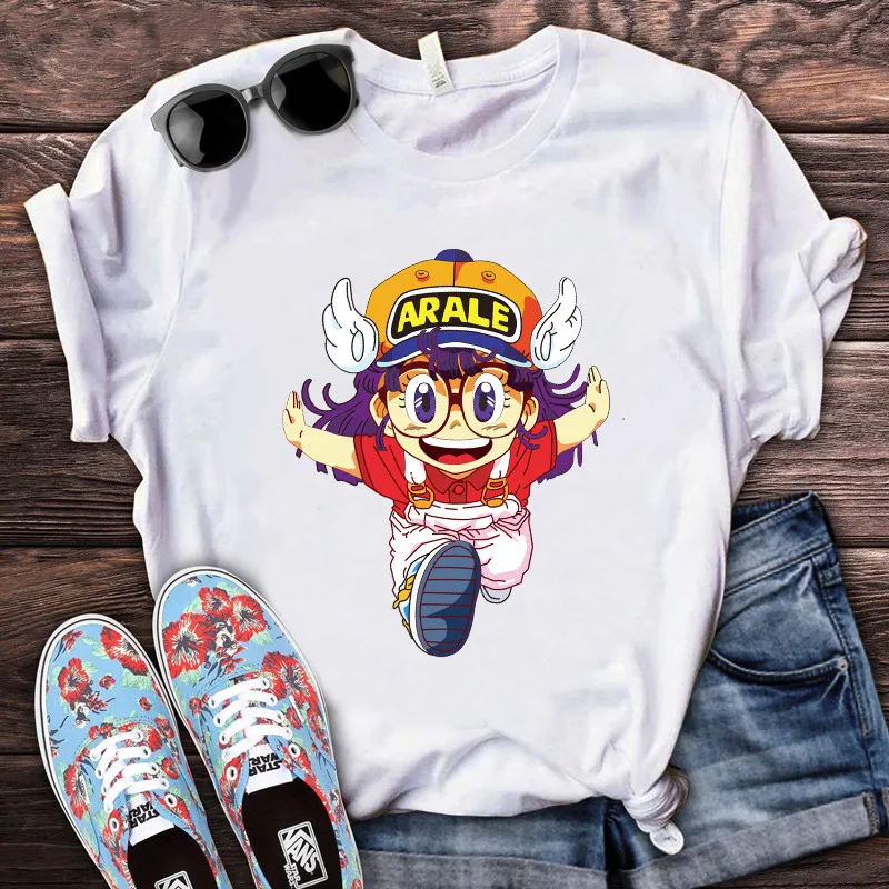 

New summer 2021 Arale Print Kawaii cartoon print women's T-shirt fashion girl street cute short sleeves harajuku Tops