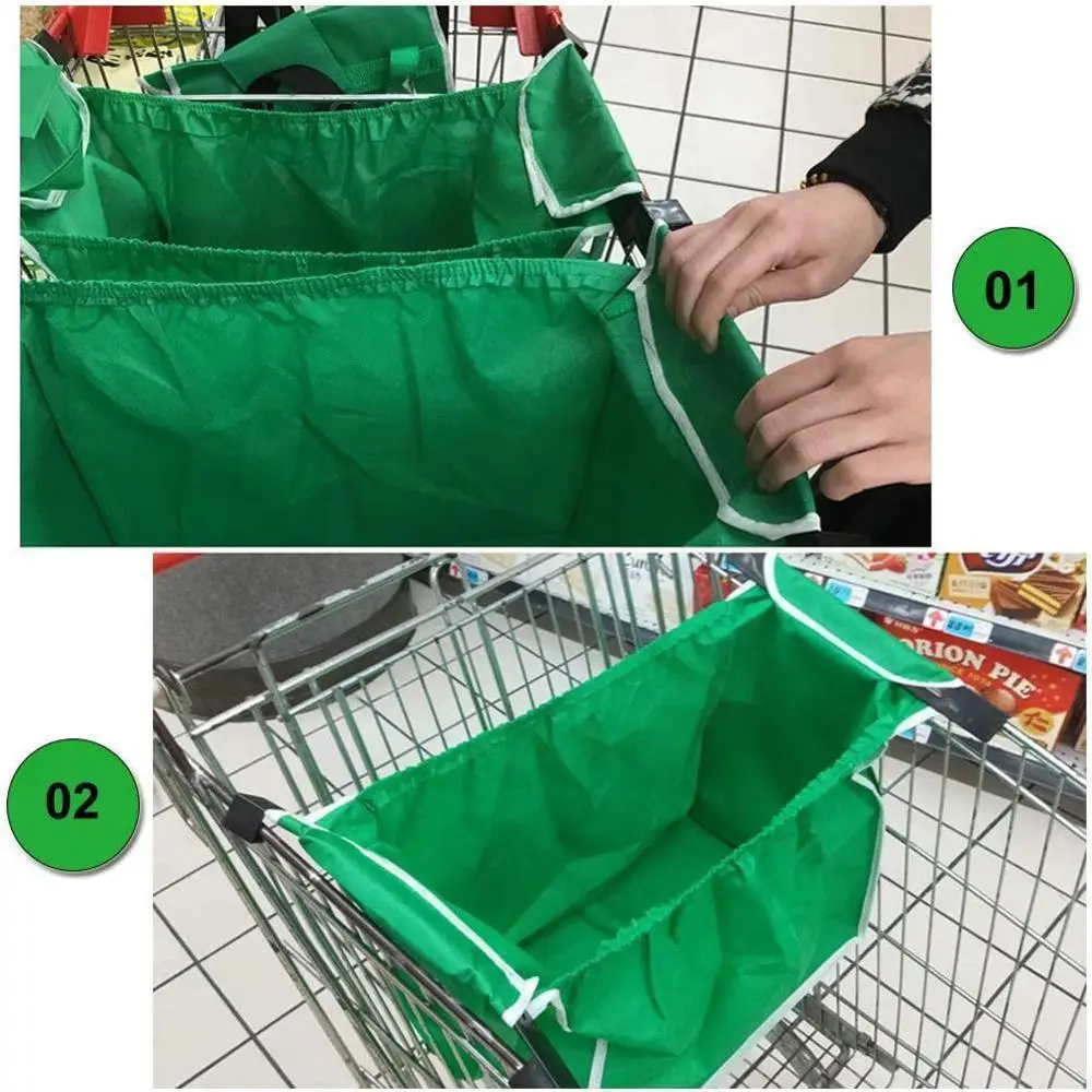 

1pcs Foldable Environmental Protection Shopping Bag Large Supermarket Reusable Case Capacity Trolley Bag Tote Large S6J6