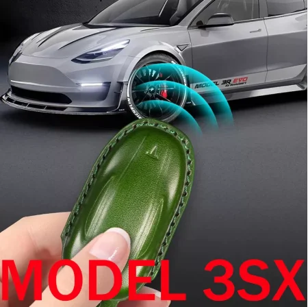 

For Tesla Model 3 S X Black Red Auto KeyChain Protector Accessories Leather Handmake Car Key Cover
