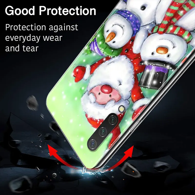 

Merry Christmas Snow for Xiaomi Mi11 10T Note10 Ultra 5G 9 9T SE 8 A3 A2 6X Pro Play F1 Lite 5G Transparent Phone Case