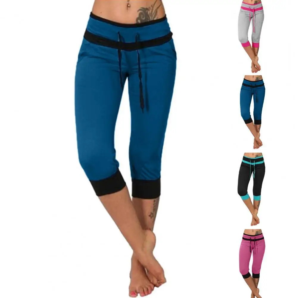 

Slim Pants Color Block Pockets Pants for Yoga Capri Pants Slim Pants Color Block Pockets Pants for Yoga
