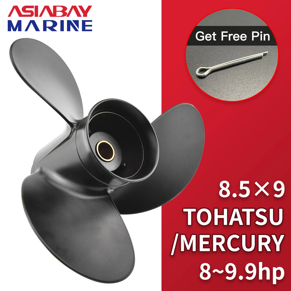 Подвесной Пропеллер для Tohatsu Mercury 8hp 9.9hp 8 5*9 лодочный винт из алюминиевого сплава 3