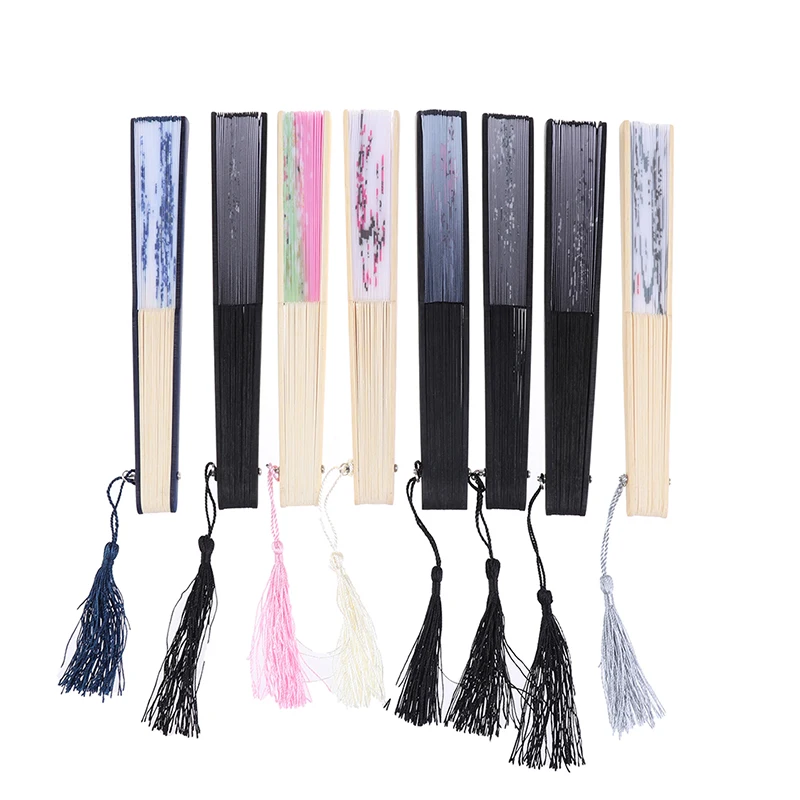 1 шт. китайский скрученный Шелковый цветочный принт складной Ручной Веер полые