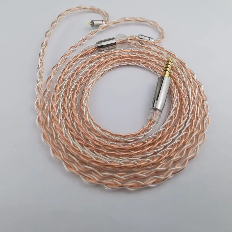 

NEW 8 cores pure silver and single crystal copper mixed braid headphone upgrade cable For SE846 SE535 UE900S ED12 TRN V80 V20