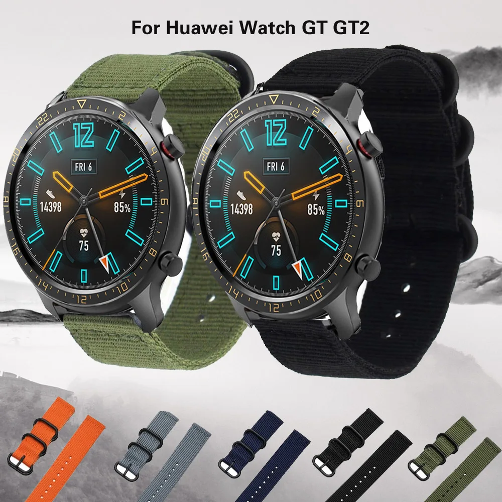 Ремешок нейлоновый для Xiaomi huami Amazfit Stratos 3 2 2S /PACE/GTR браслет часов Huawei Watch GT GT2 46