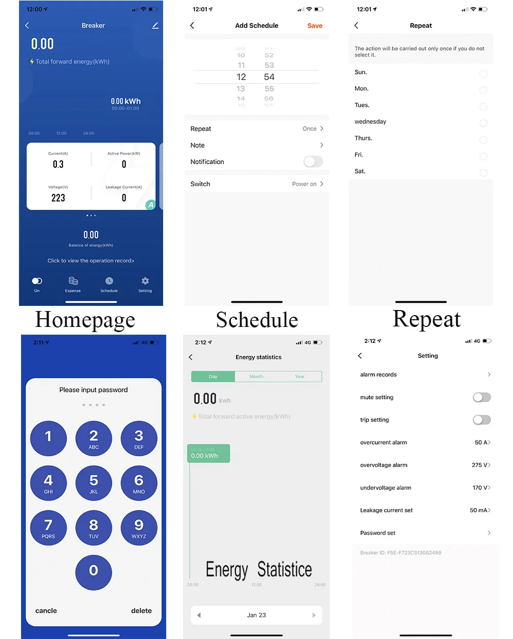 Умное устройство для защиты от утечки заземления 2P 63a с Wi-Fi управлением через