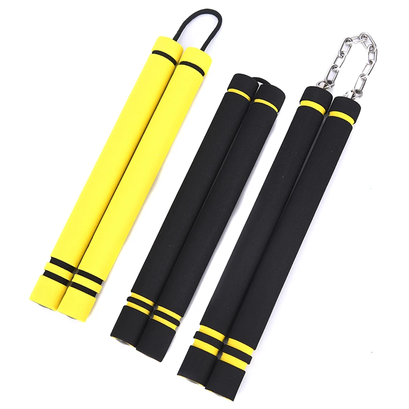 Кунг-фу обучение Nunchakus боевое искусство безопасности пены Nunchakus губка двойной дубинки с цепочкой из нержавеющей стали