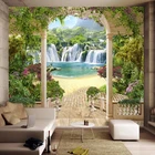 Самоклеящиеся обои на заказ, 3D фотообои с изображением сада, балкона, водопада, пейзажа, фона для гостиной, телевизора