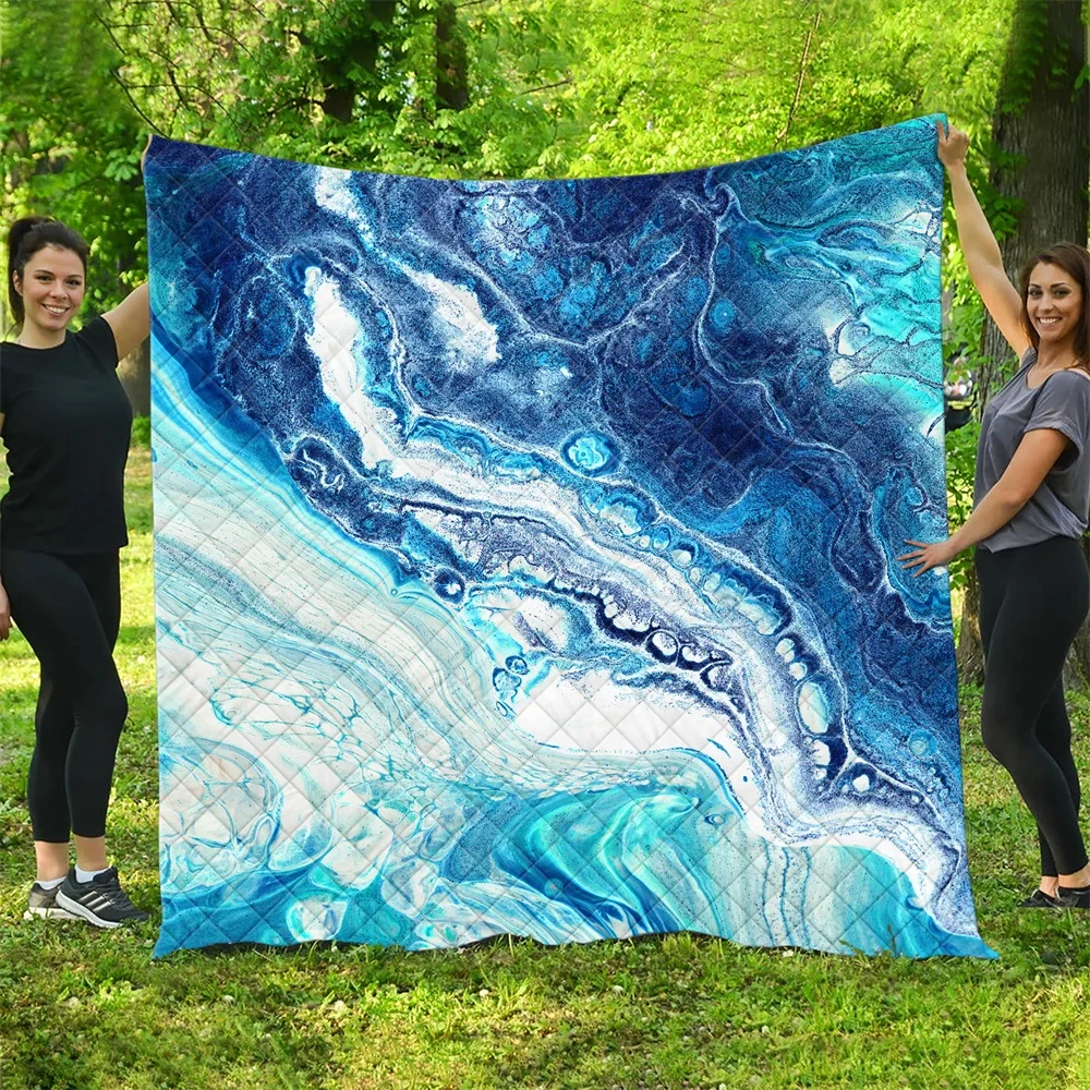 Синее Мраморное одеяло пледы одеяла подарок на день рождения Рождество День