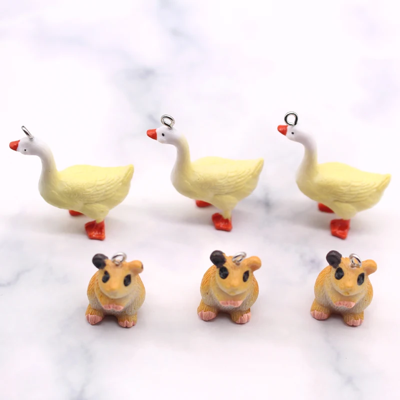 5 шт. симпатичные подвески из каучука и смолы в виде хомяка для брелоков фурнитура