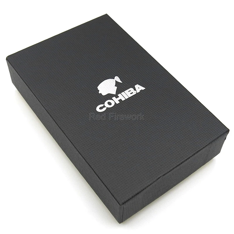 COHIBA бренд Металл 2 струи пламени горелки сигарная Зажигалка Ветрозащитная фонарь зажигалки, сигареты Зажигалка с Прикуриватель& Подарочная коробка