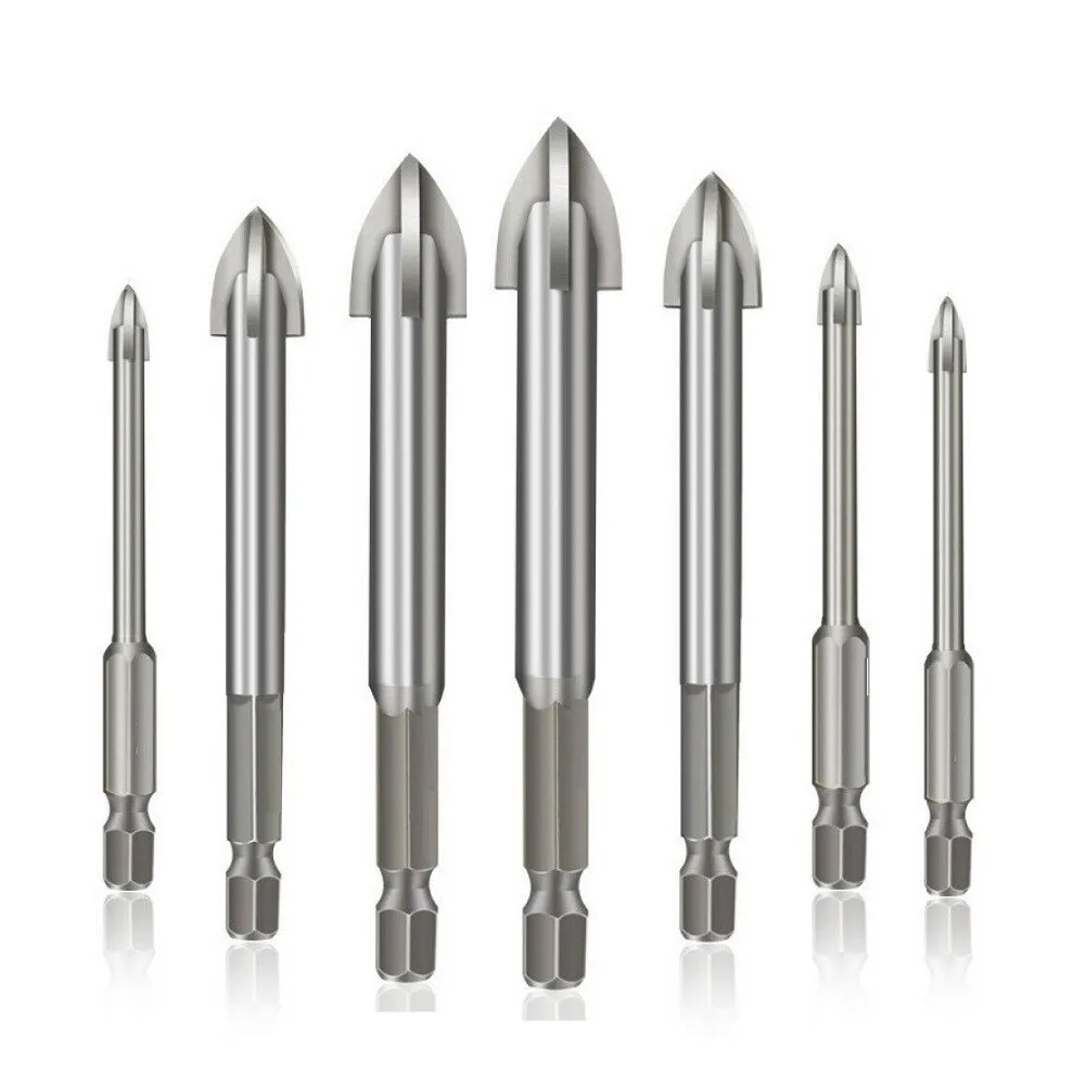 

7Pcs Efficient Universal Drilling Tool Multifunctional Cross Alloy Drill Bit Tip High-Performance Utility Tools For Woodworking