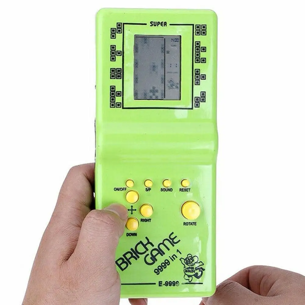 LIght green Классическая портативная игровая машина тетрис кирпичная игра детская игровая машина игрушка с воспроизведением музыки без батареи - Цвет: LIght green