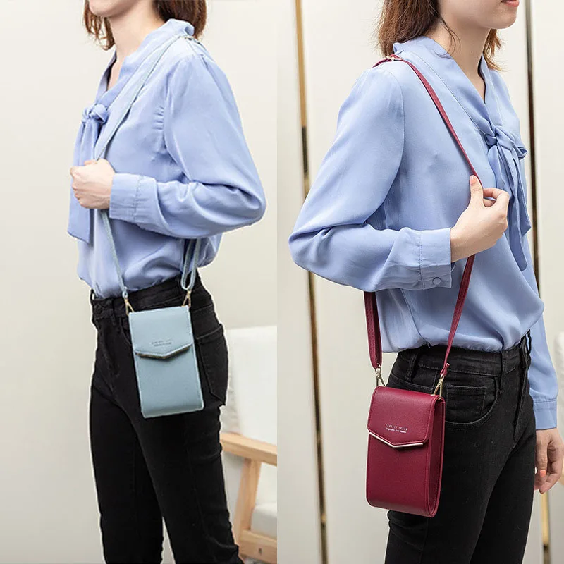 phone bag Brand Designer Women PU Leather Handbag Stylish Mini Shoulder Bag Versatile Ladies Crossbody Bags for IPhone xiaomi | Мобильные