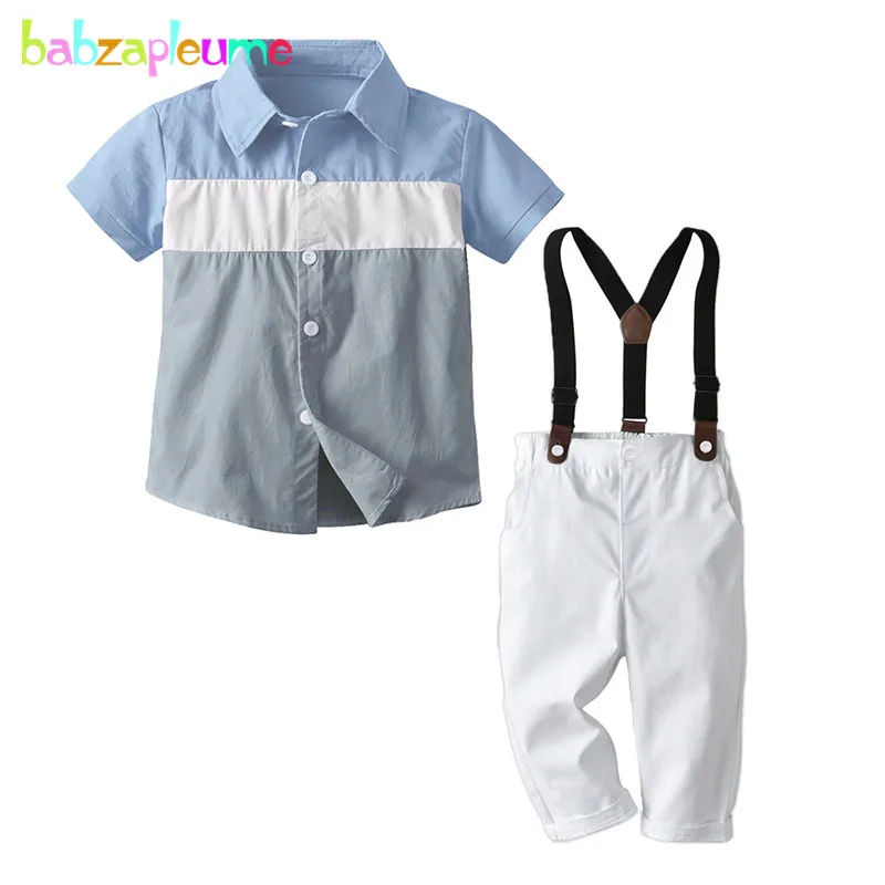

3PCS Baby Boys Outfits Kids Summer Clothes Casual Fashion Cotton Short Sleeve T-shirt+Pants+Straps Toddler Clothing Set BC1848-1