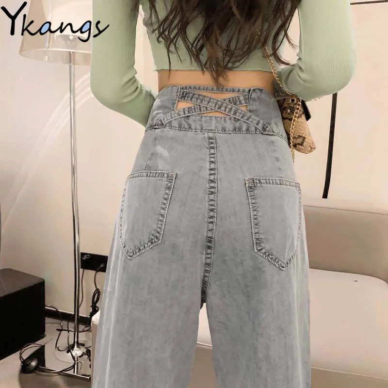 

Woman Jeans High Waist Clothes Wide Leg Denim Pants Blue Streetwear Vintage Clothing 2020 Fashion Harajuku Straight Mom Jeans