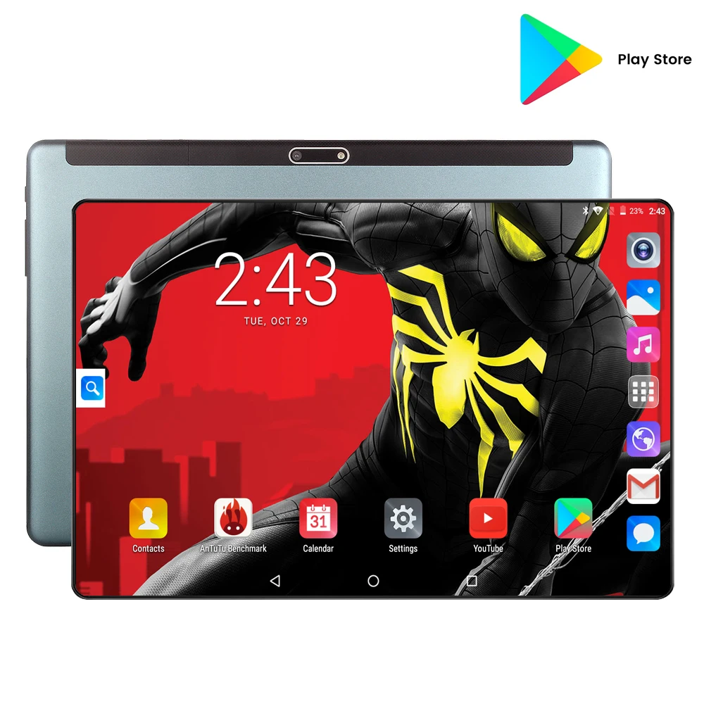 Подарок на год 10 дюймов 4G LTE планшет Google Play Store ОС Android 9,0 6 ГБ ОЗУ 128 Гб ПЗУ 1280*800 HD ips экран Две sim-карты