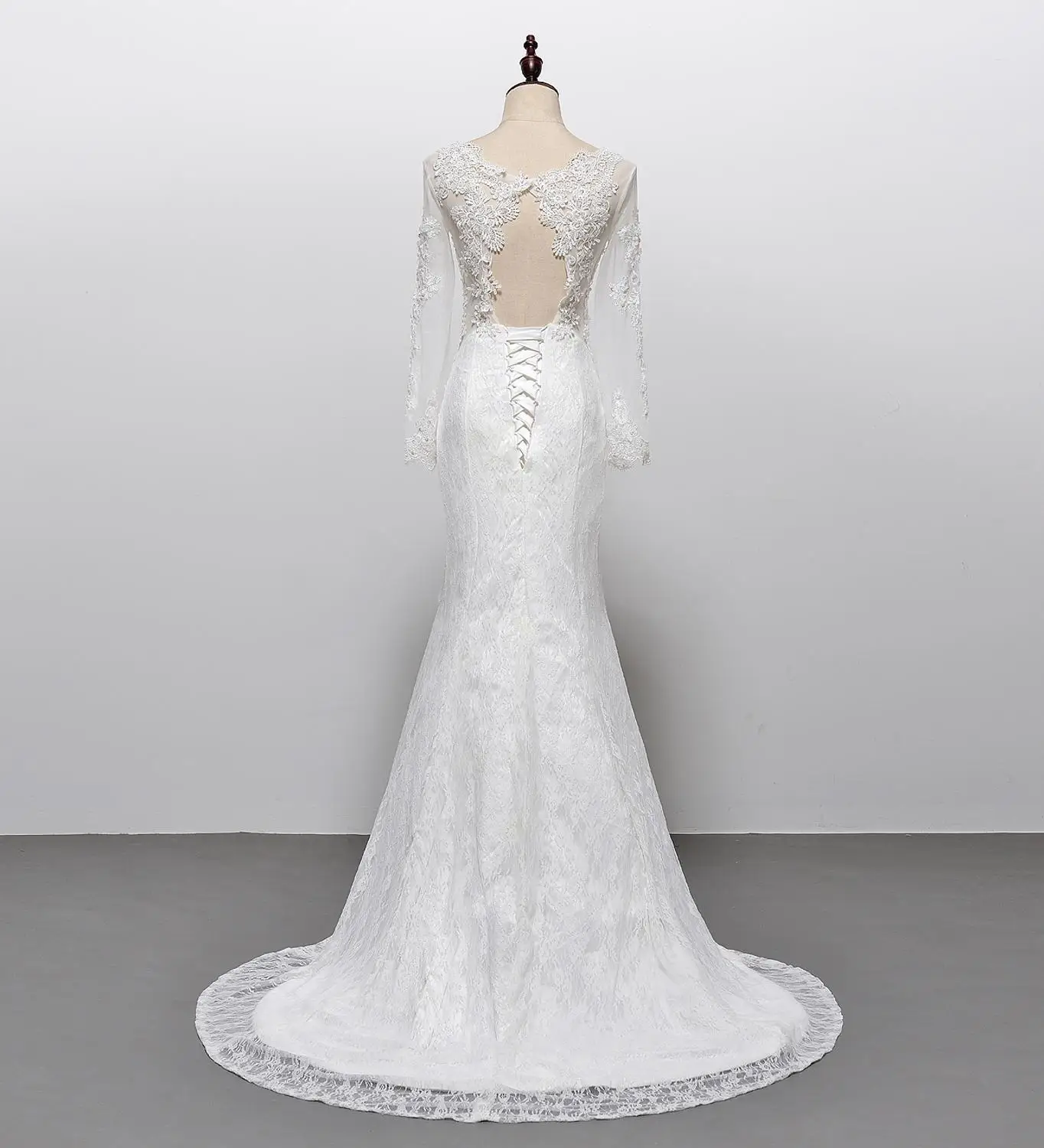 Solovedress свадебное платье с длинными рукавами элегантная аппликация круглый вырез
