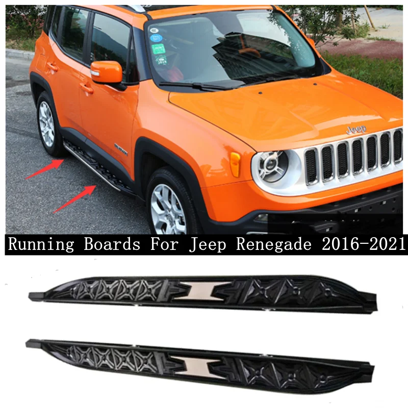 

Fits For Jeep Renegade 2016 2017 2018 2019 2020 2021 High Quality Aluminum Alloy Running Boards Side Step Bar Pedals
