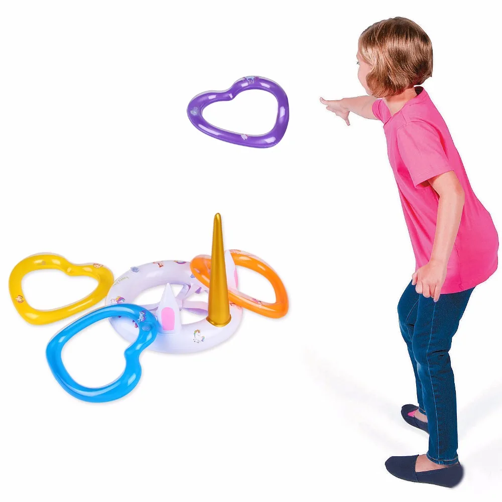 Надувное кольцо для плавания с единорогом игрушки детей игры в бассейн вечерние