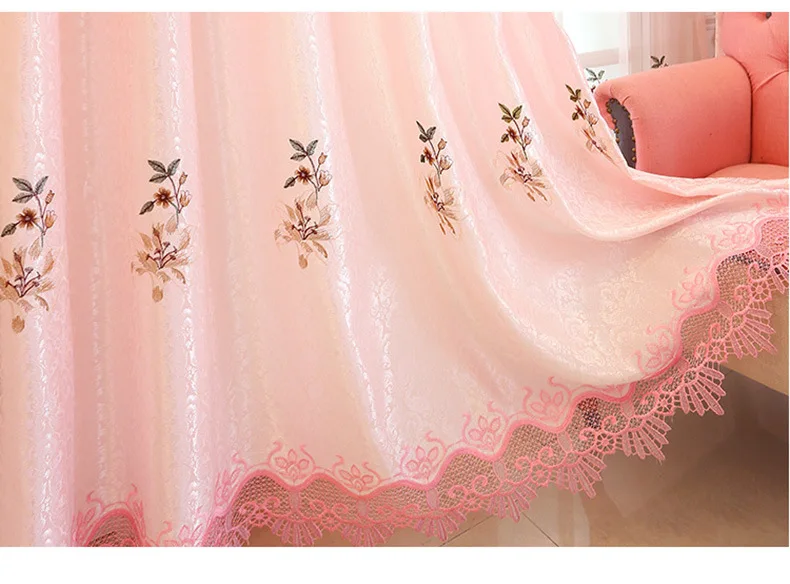 pink clothes FYFUYOUFY Топ Европейский роскошный легкий бархат вышитые шторы для виллы гостиной высококлассные отель спальня окна украшения - Цвет: pink clothes
