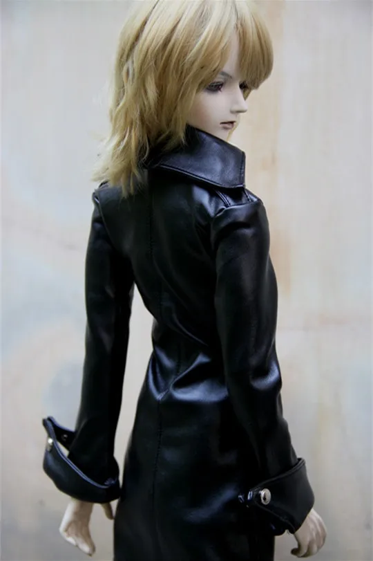 Крутое супер длинное черное кожаное пальто для BJD 1/4 MSD 1/3 SD17 Одежда куклы дяди на
