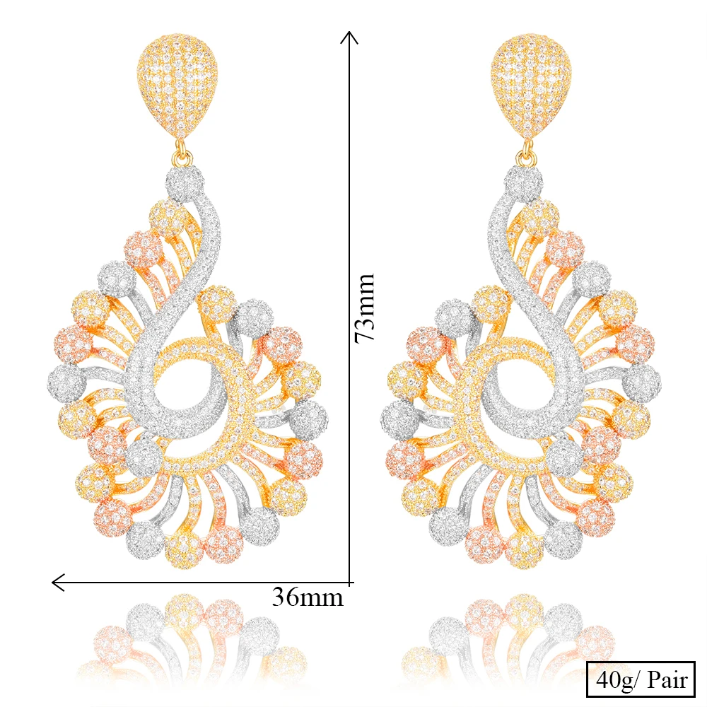 

GODKI Famous Brand Luxury Twist Belt Dangle Earrings Trendy Zircon Wedding Engagement Party Dubai Earrings for women 2019