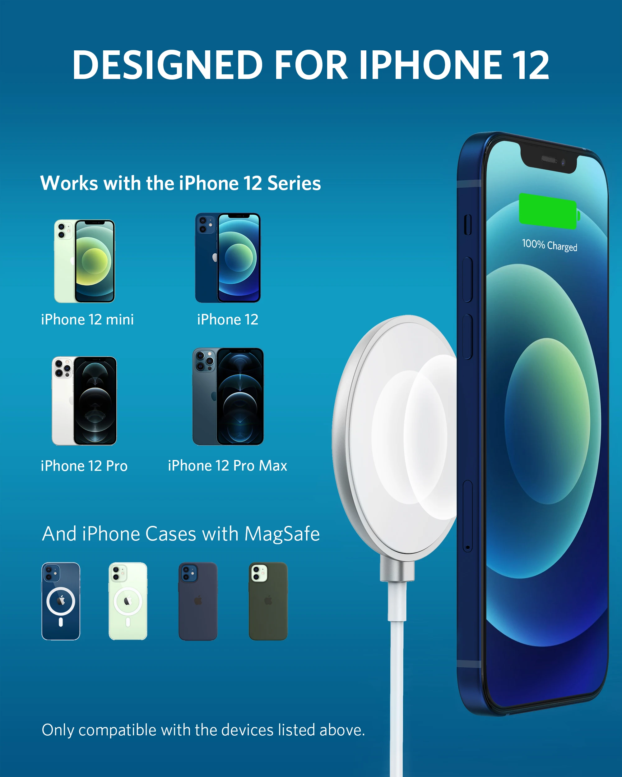 magnetic wireless charger anker wireless charger with 5ft built in usb c cable powerwave magnetic padno ac adapter free global shipping