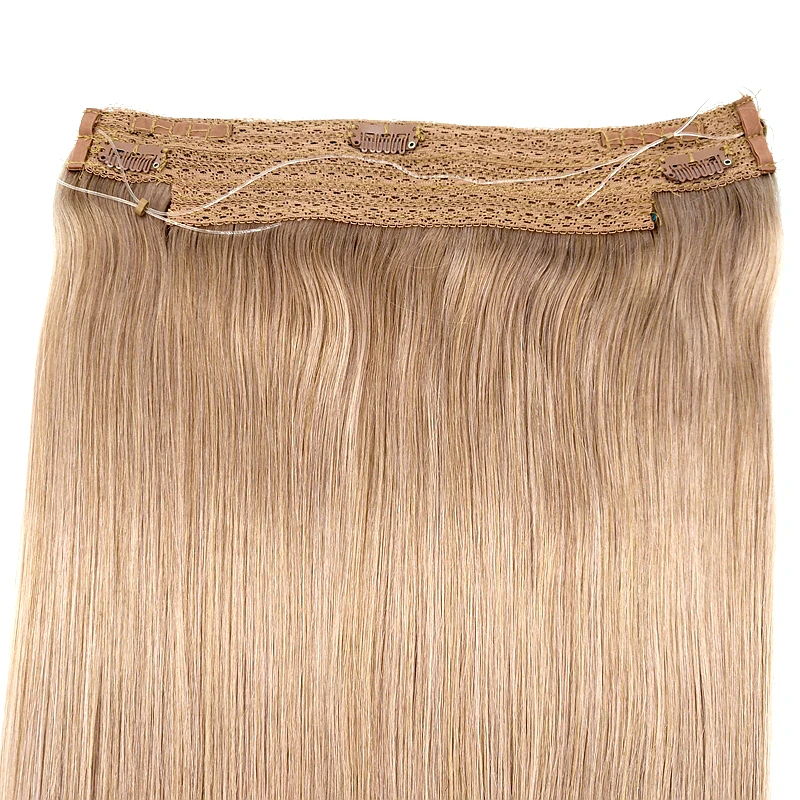 

Bluelucky High Quality Remy Human Hair Halo Hair Extensions Straight 100g/Piece