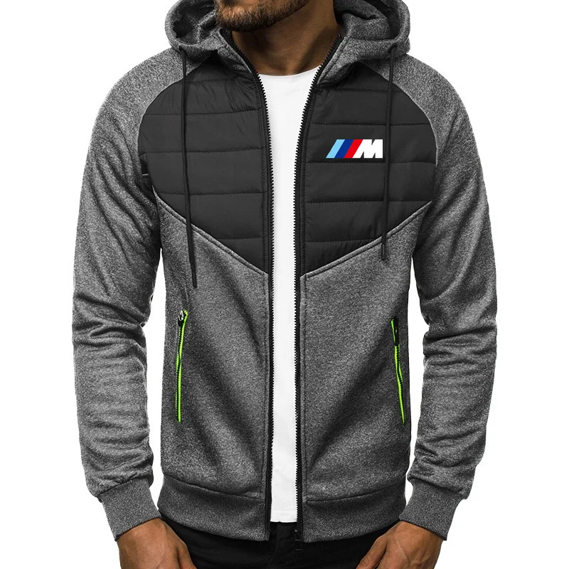 

2021 new high-quality sports outdoor mountaineering cycling fitness slim jacket men's zipper hoodie boxing iron