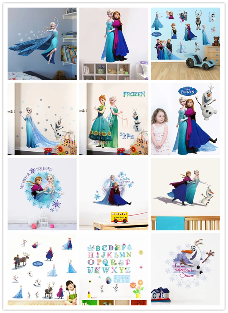 % Новый мультфильм принцесса Эльза Анна И Олаф гостиная спальня детская комната