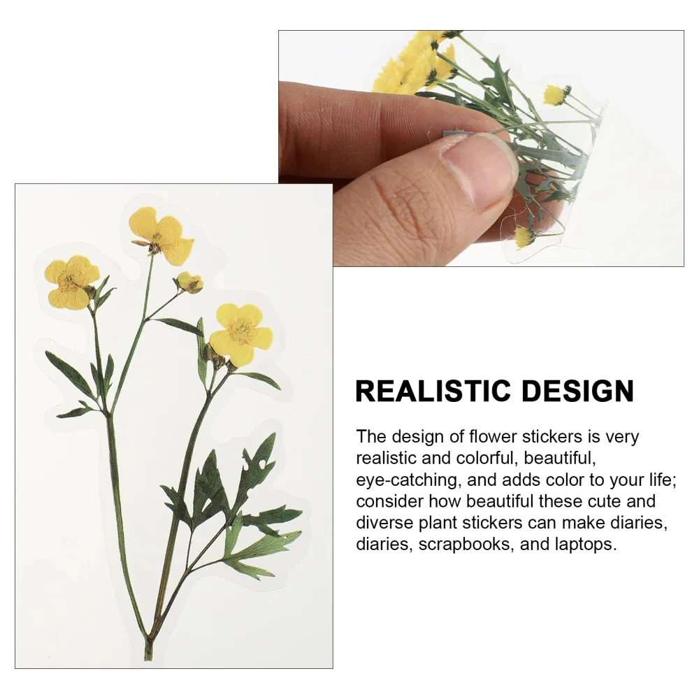 

240pcs Flower Scrapbooking Stickers Assorted Floral Stationery Stickers Decals