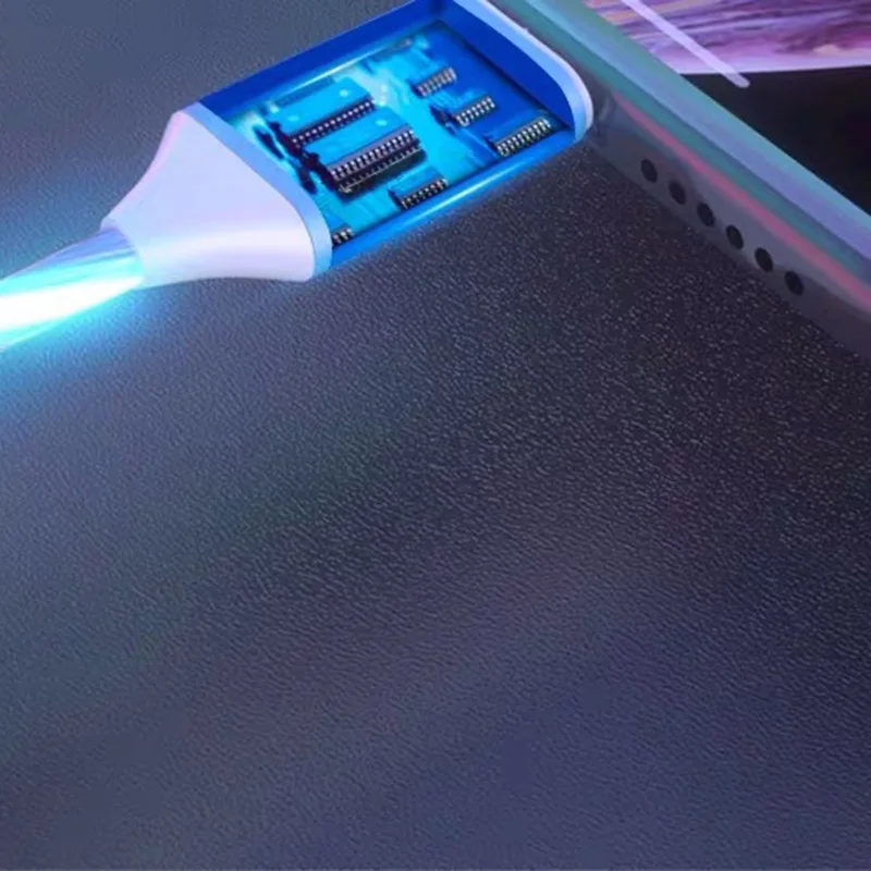 Новый Три-в-одном светящийся кабель для передачи данных растяжки Красочные линии