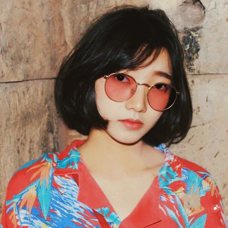 Женские Модные солнцезащитные очки с круглой металлической оправой аксессуары