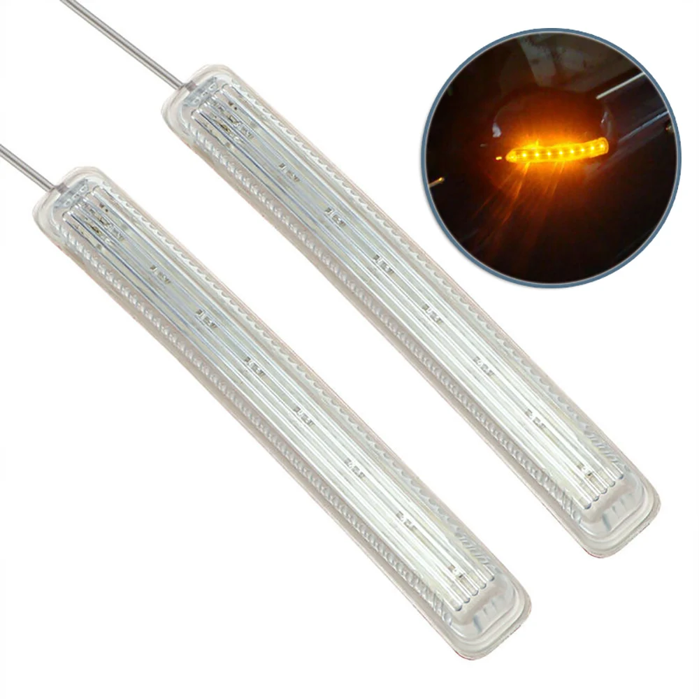 

2Pcs Amber 9SMD LED DC12V Lights Car Rear View Mirror Side Turn Signal Indicator Lamp Low Power Consumption