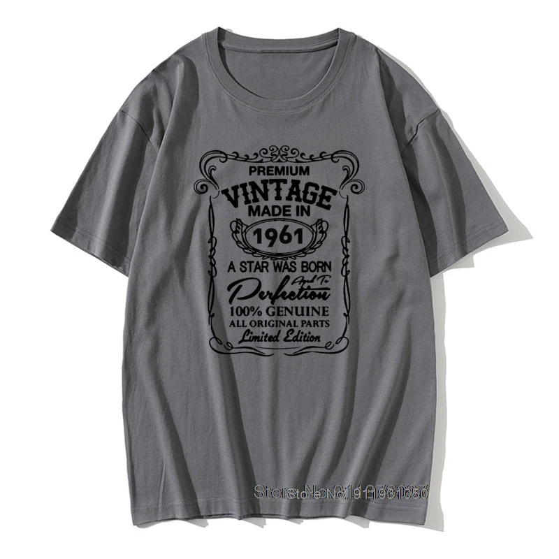 

Made in 1961 60 Years Gift Present Retro Cotton TShirts Birthday Male T Shirt Novelty Print Daddy Grandad Tops Tees