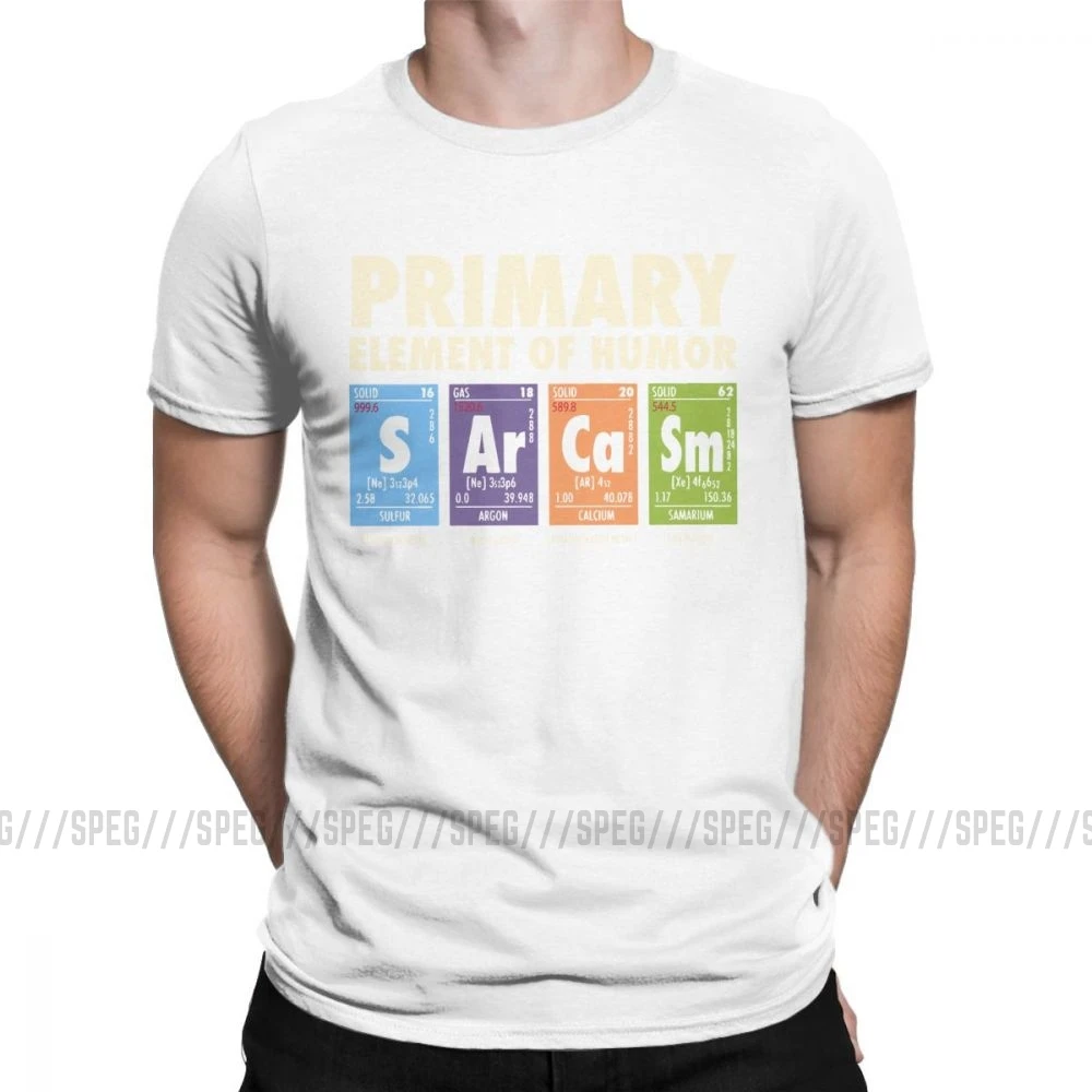 Белый Смешная футболка для мужчин с принтом "Таблица юморов", S Ar Ca Sm Science Sarcasm Primary Elements Chemistry, хлопковые футболки размера плюс - Цвет: Белый