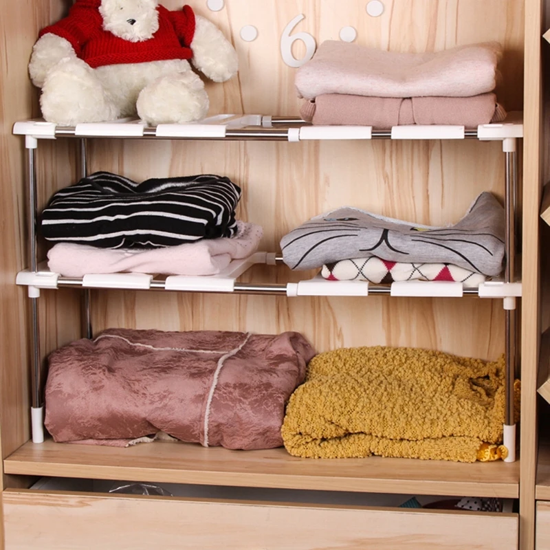 

1 set of adjustable kitchen storage rack under sink rack kitchenware storage box bathroom storage rack telescopic rack X37B