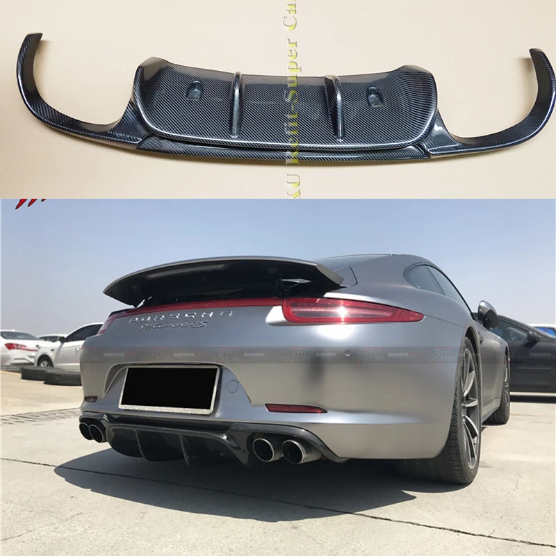 VRS Стиль Настоящее углеродное волокно задний бампер диффузор для Porsche 911 991 Carrera & S