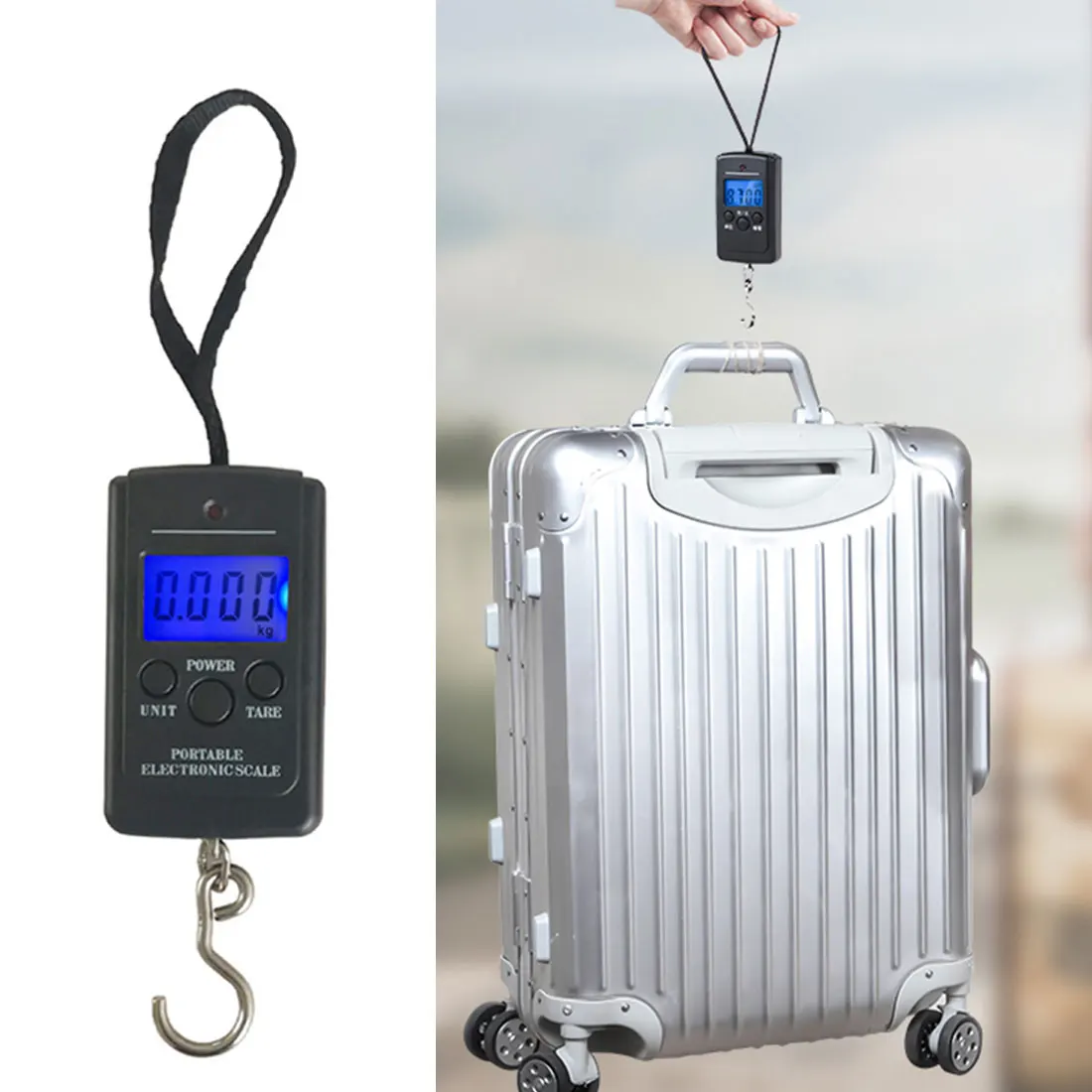 

Mini 40kg x 10g Digital Scale for Fishing Luggage Travel Weighting Steelyard Hanging Electronic Hook Scale, Kitchen Weight Tool