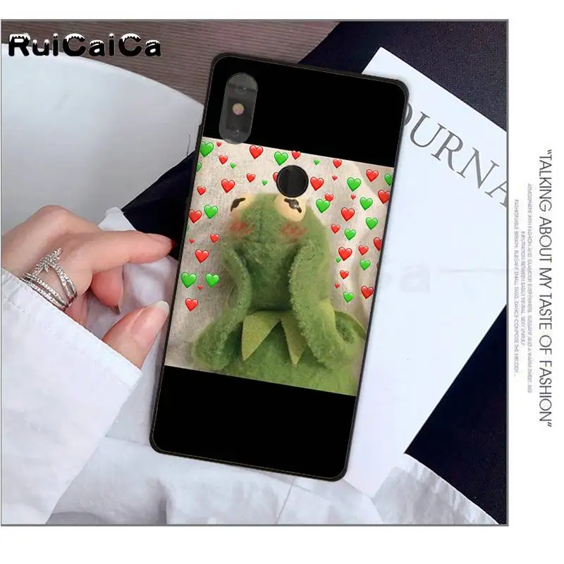 RuiCaiCa Kermit лягушка Забавный милый черный мягкий чехол для телефона из ТПУ Xiaomi 8 9 se 5X