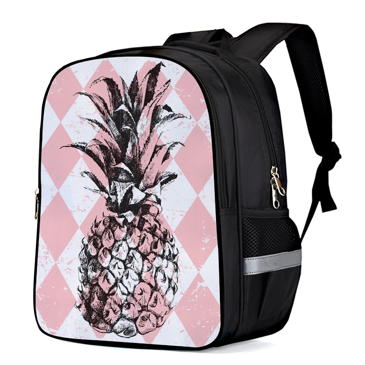 Ананас Ромбический комбинированный розовый эскиз Внутренняя Рамка рюкзаки