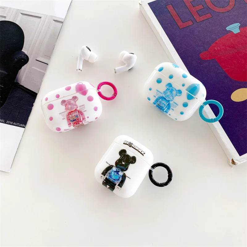

Purple Blue Pink Black Cool Bear Apple AirPods 2 Case Cover AirPods Pro Case IPhone Earphone Accessories Air Pod Case