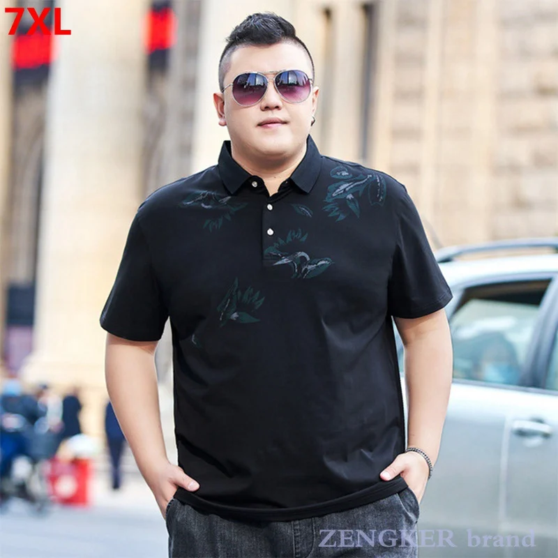 

Summer man plus size short-sleeved lapel Summer cotton ammonia T-shirt men's half-sleeved polo shirt 7XL 6XL