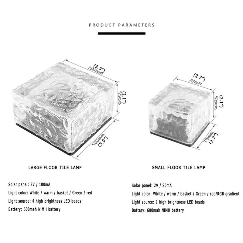 OUFULA солнечные подземные светильники 4LED ледовые кирпичные огни домашние
